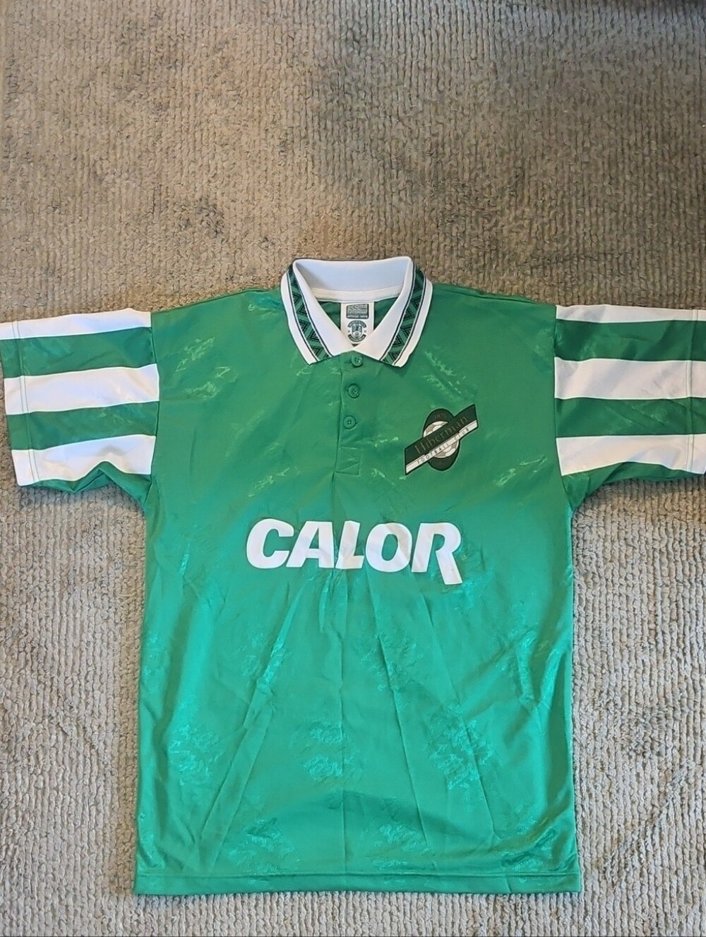 Hibernian FC 94-96 Retro Style Calor Soccer Jersey with White Stripe Sleeves
